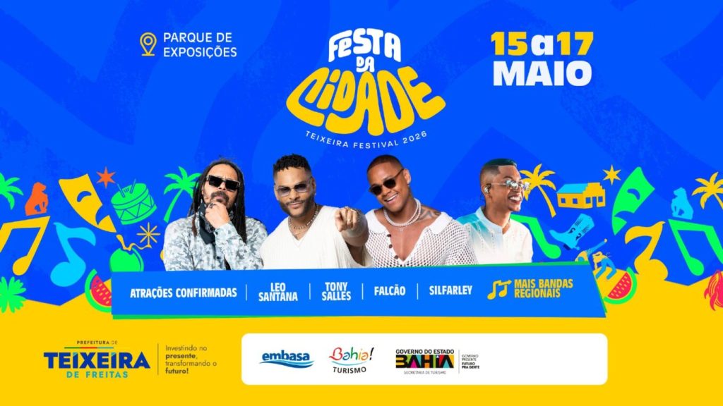 Teixeira de Freitas divulga programação da Festa da Cidade com grandes atrações nacionais