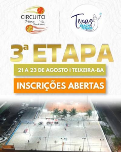 Circuito Prime Beach Tennis movimenta Teixeira de Freitas entre os dias 21 e 23 de agosto